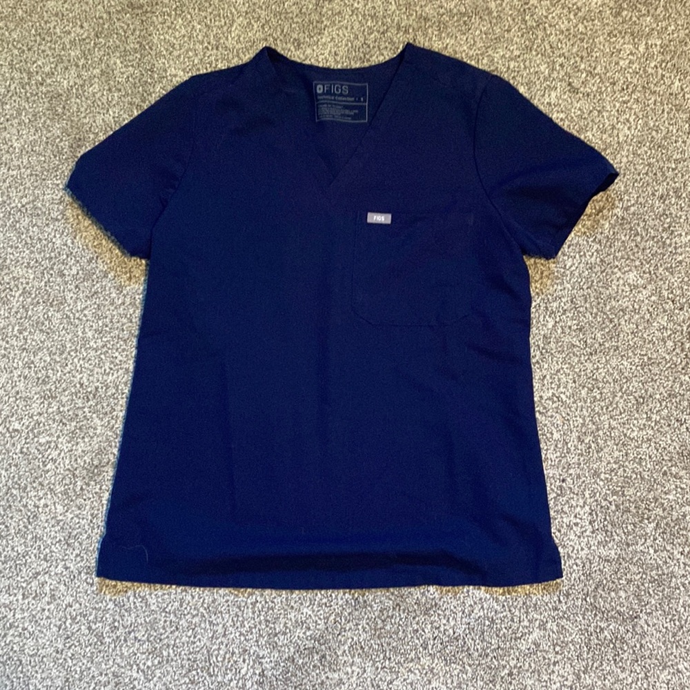 Navy Figs One Pocket Scrub Top
